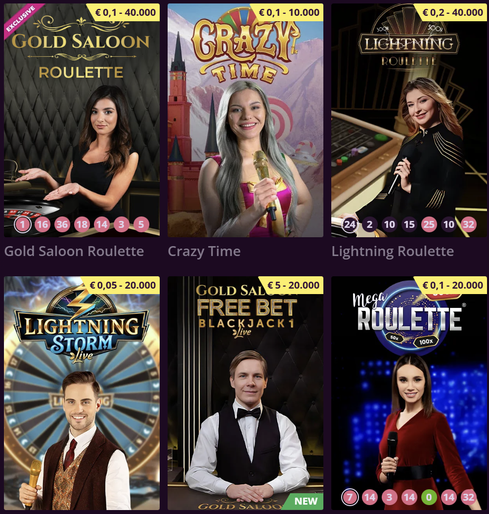 Interfaz de Malina Casino en un dispositivo móvil mostrando juego en vivo